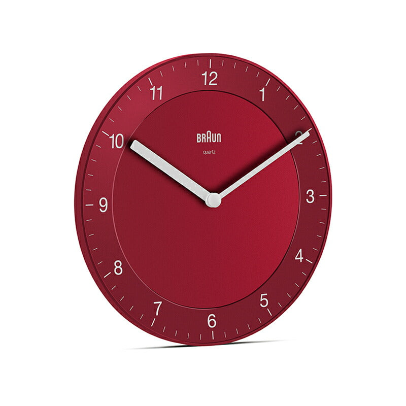 BRAUN ブラウン ウォールクロック BC06R アナログ 掛け時計 Wall Clock 200mm レッド