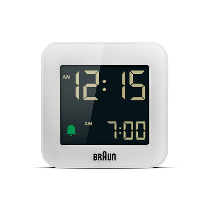 BRAUN ブラウン アラームクロック BC08W デジタル 目覚まし時計 置時計 トラベルクロック Digital Clock 57.5mm ホワイト