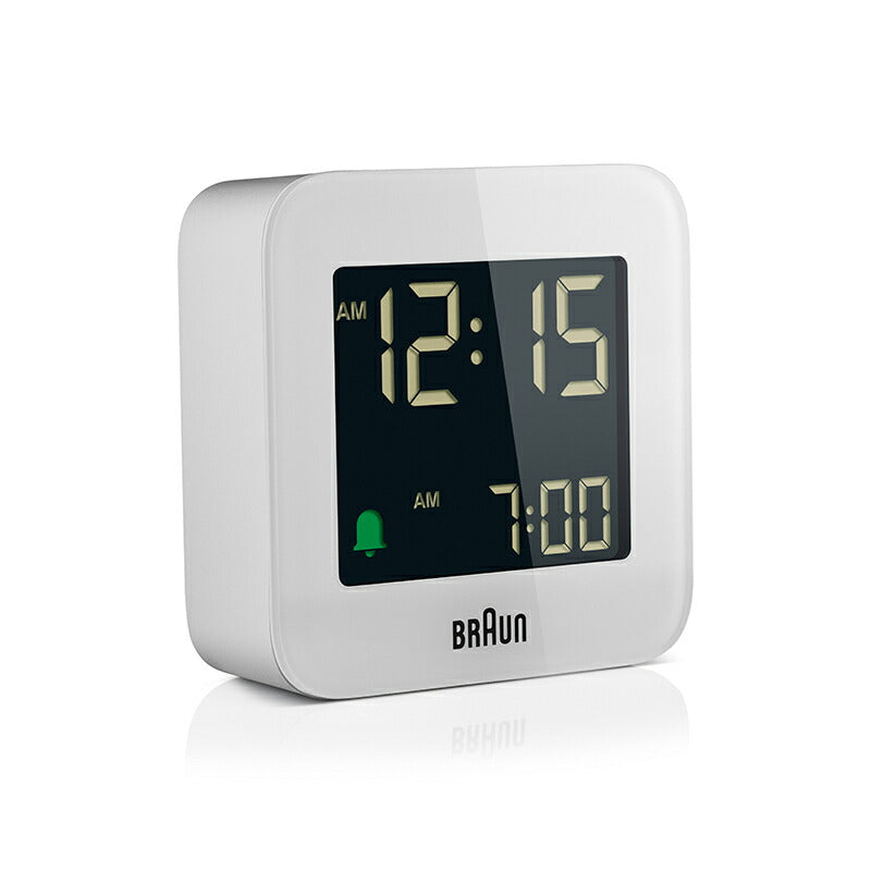 BRAUN ブラウン アラームクロック BC08W デジタル 目覚まし時計 置時計 トラベルクロック Digital Clock 57.5mm ホワイト