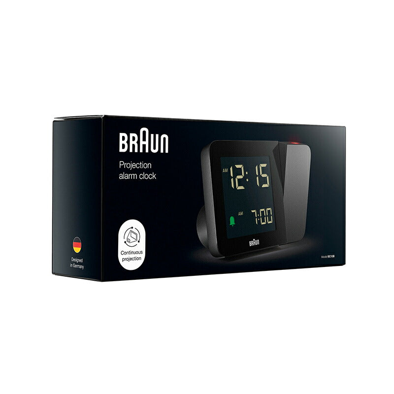 BRAUN ブラウン デジタル プロジェクション アラームクロック BC15B 目覚まし時計 置時計 時間投影 Digital Projection Alarm Clock 130mm ブラック