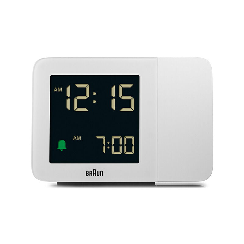 BRAUN ブラウン デジタル プロジェクション アラームクロック BC15W 目覚まし時計 置時計 時間投影 Digital Projection Alarm Clock 130mm ホワイト