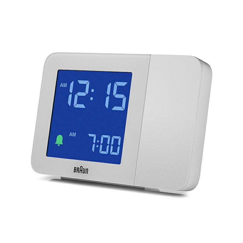 BRAUN ブラウン デジタル プロジェクション アラームクロック BC15W 目覚まし時計 置時計 時間投影 Digital Projection Alarm Clock 130mm ホワイト