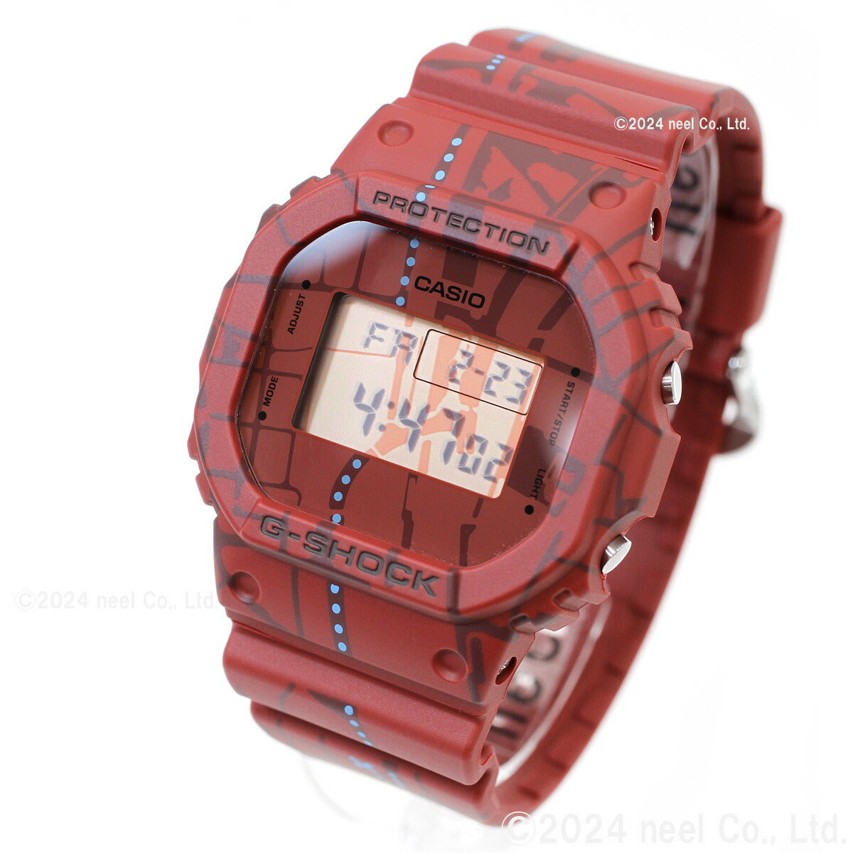 G-SHOCK デジタル カシオ Gショック CASIO 限定モデル 腕時計 メンズ DW-5600SBY-4JR 渋谷の地図 プリント Treasure Hunt レッド