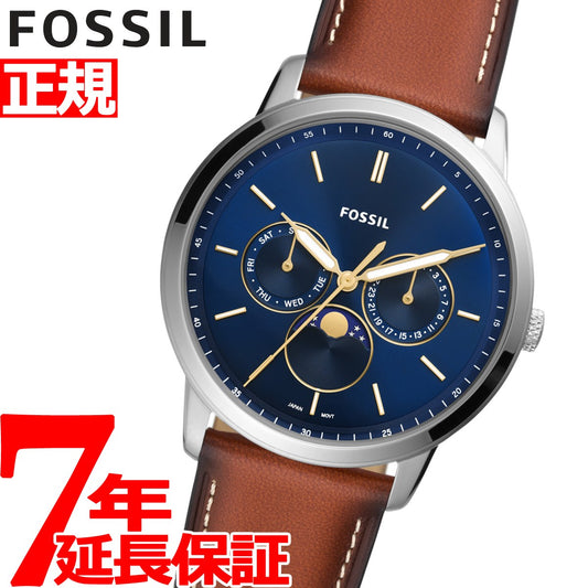 フォッシル FOSSIL 腕時計 メンズ NEUTRA MOONPHASE FS5903 ムーンフェイズ ブルー ブラウン レザー