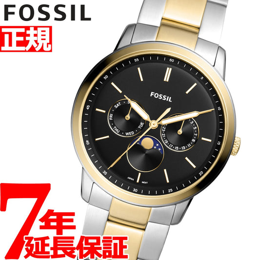 フォッシル FOSSIL 腕時計 メンズ NEUTRA MOONPHASE FS5906 ムーンフェイズ ブラック ゴールド シルバー ステンレス