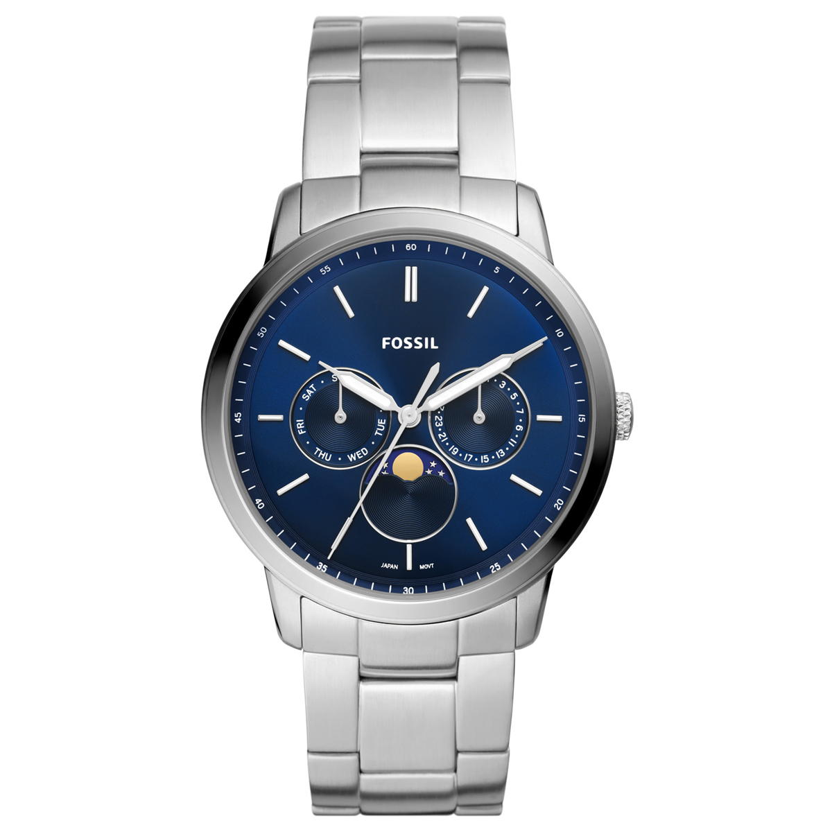 フォッシル FOSSIL 腕時計 メンズ NEUTRA MOONPHASE FS5907 ムーンフェイズ ブルー シルバー ステンレス
