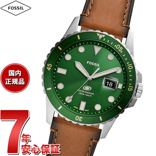 フォッシル FOSSIL 腕時計 メンズ FOSSIL BLUE フォッシルブルー FS5946 三針デイト タン エコレザー
