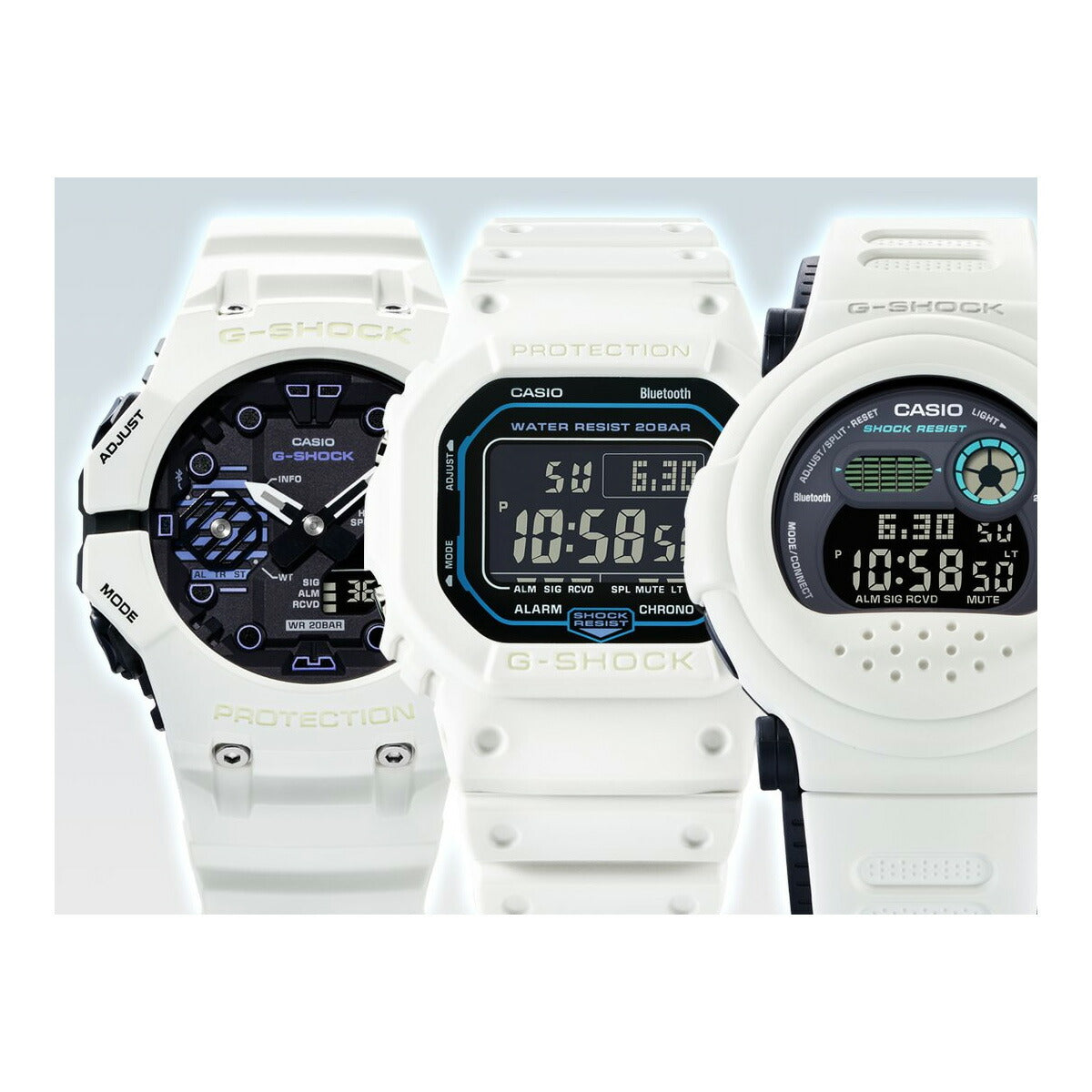 G-SHOCK カシオ Gショック CASIO 限定モデル 腕時計 メンズ G-B001SF-7JR ホワイト Sci-fiworld シリーズ  スマートフォンリンク 替えベゼル セット