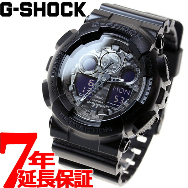 G-SHOCK ブラック カモフラージュダイアル 腕時計 メンズ アナデジ GA-100CF-1AJF