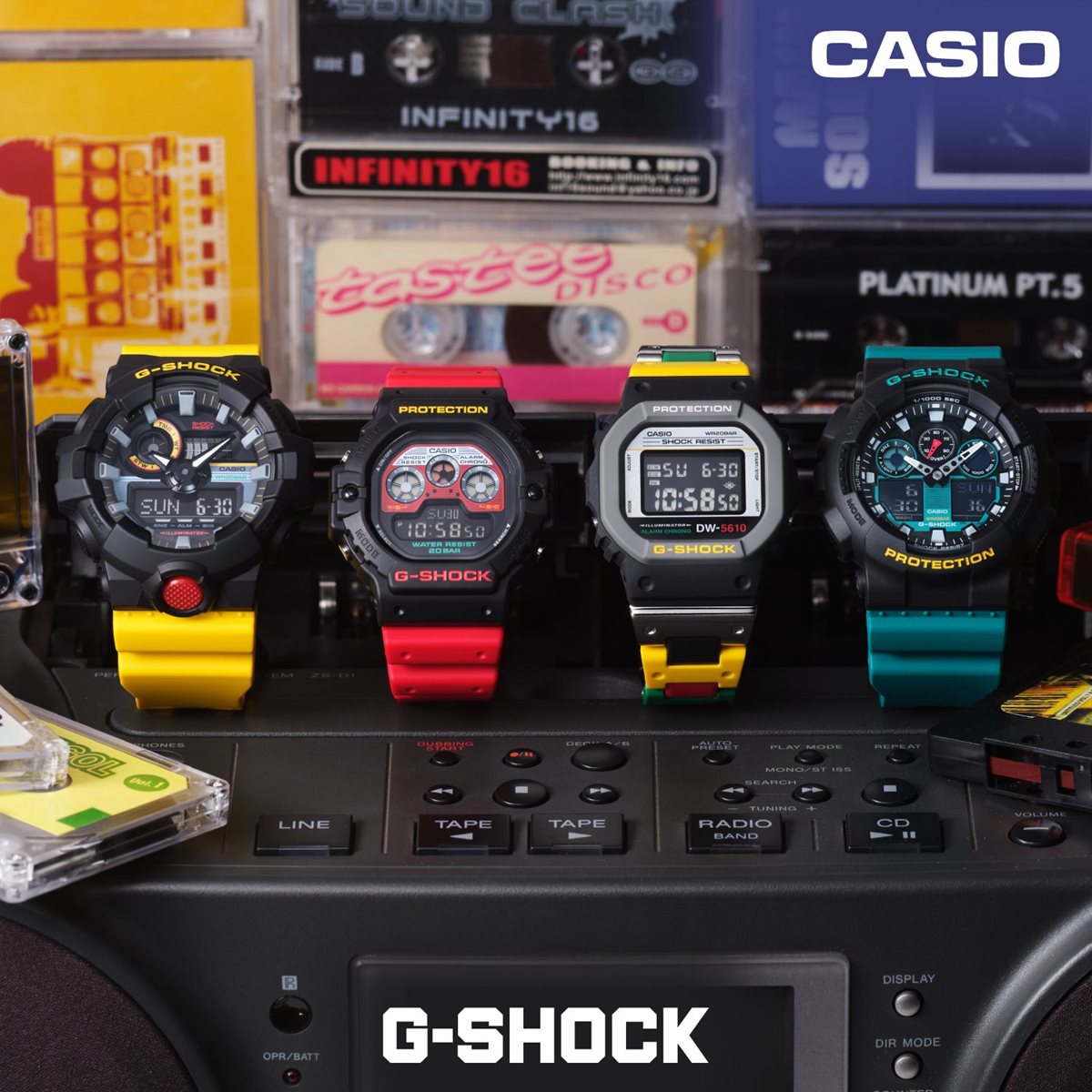 G-SHOCK アナデジ カシオ Gショック CASIO オンライン限定モデル 腕時計 メンズ GA-100MT-1A3JF Mix Tape シリーズ グリーン