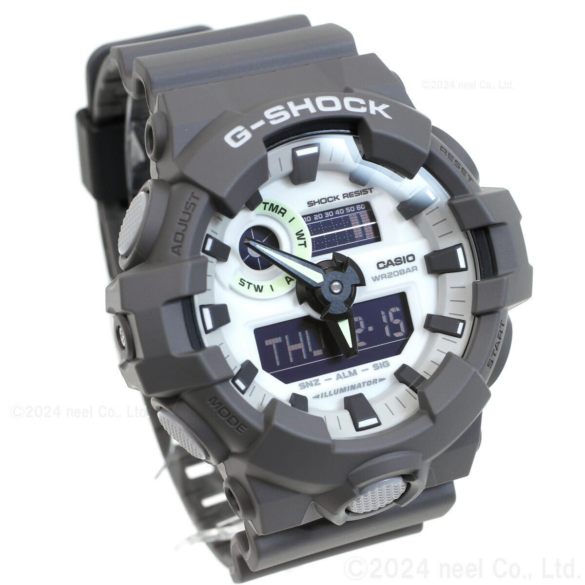 G-SHOCK アナデジ メンズ 腕時計 カシオ CASIO GA-700HD-8AJF HIDDEN GLOW Series グレー【2024 新作】