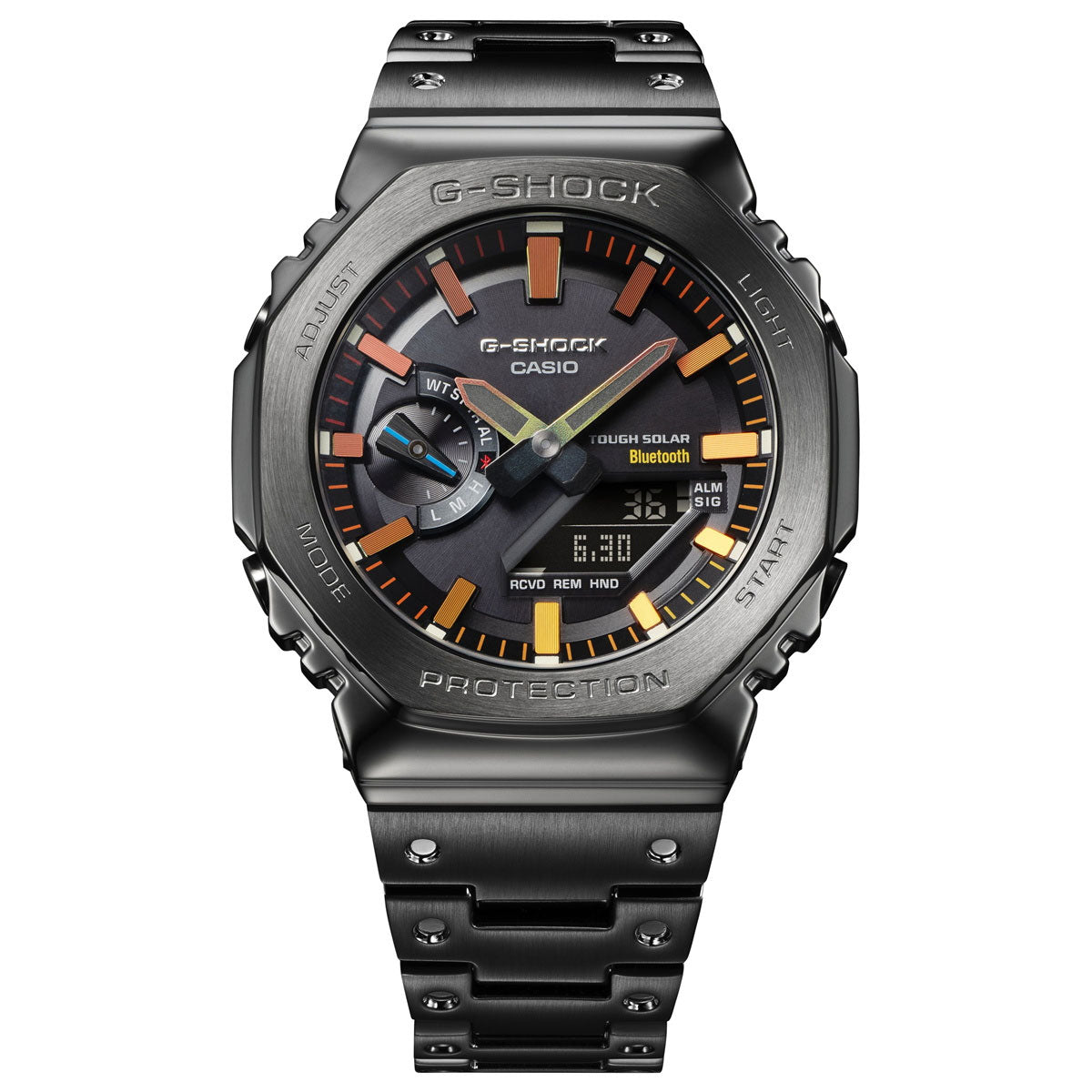 G-SHOCK カシオ Gショック CASIO GM-B2100BPC-1AJF タフソーラー フルメタル オールブラック 腕時計 メンズ スマートフォンリンク レインボーカラー