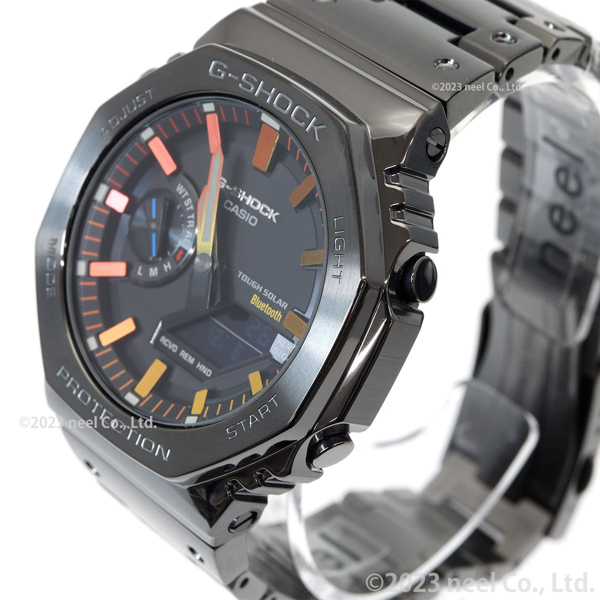 G-SHOCK カシオ Gショック CASIO GM-B2100BPC-1AJF タフソーラー フルメタル オールブラック 腕時計 メンズ スマートフォンリンク レインボーカラー