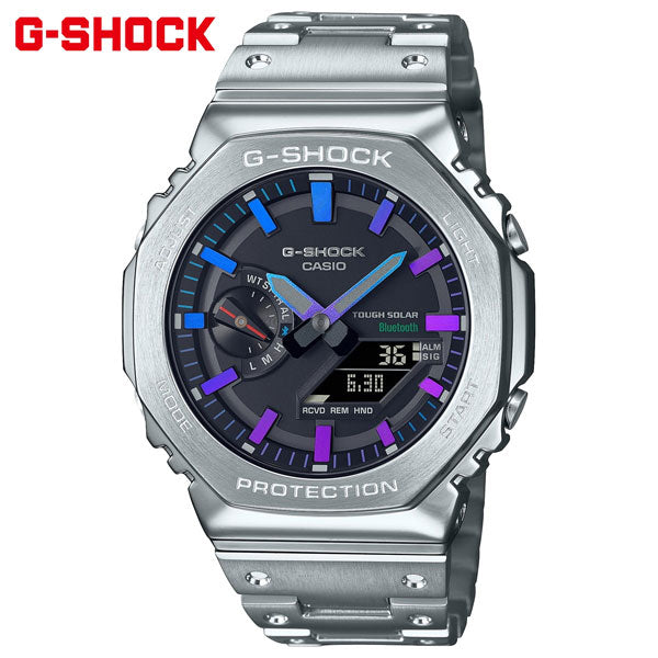 G-SHOCK カシオ Gショック CASIO GM-B2100PC-1AJF タフソーラー フルメタル ブラック 腕時計 メンズ スマートフォンリンク レインボーカラー