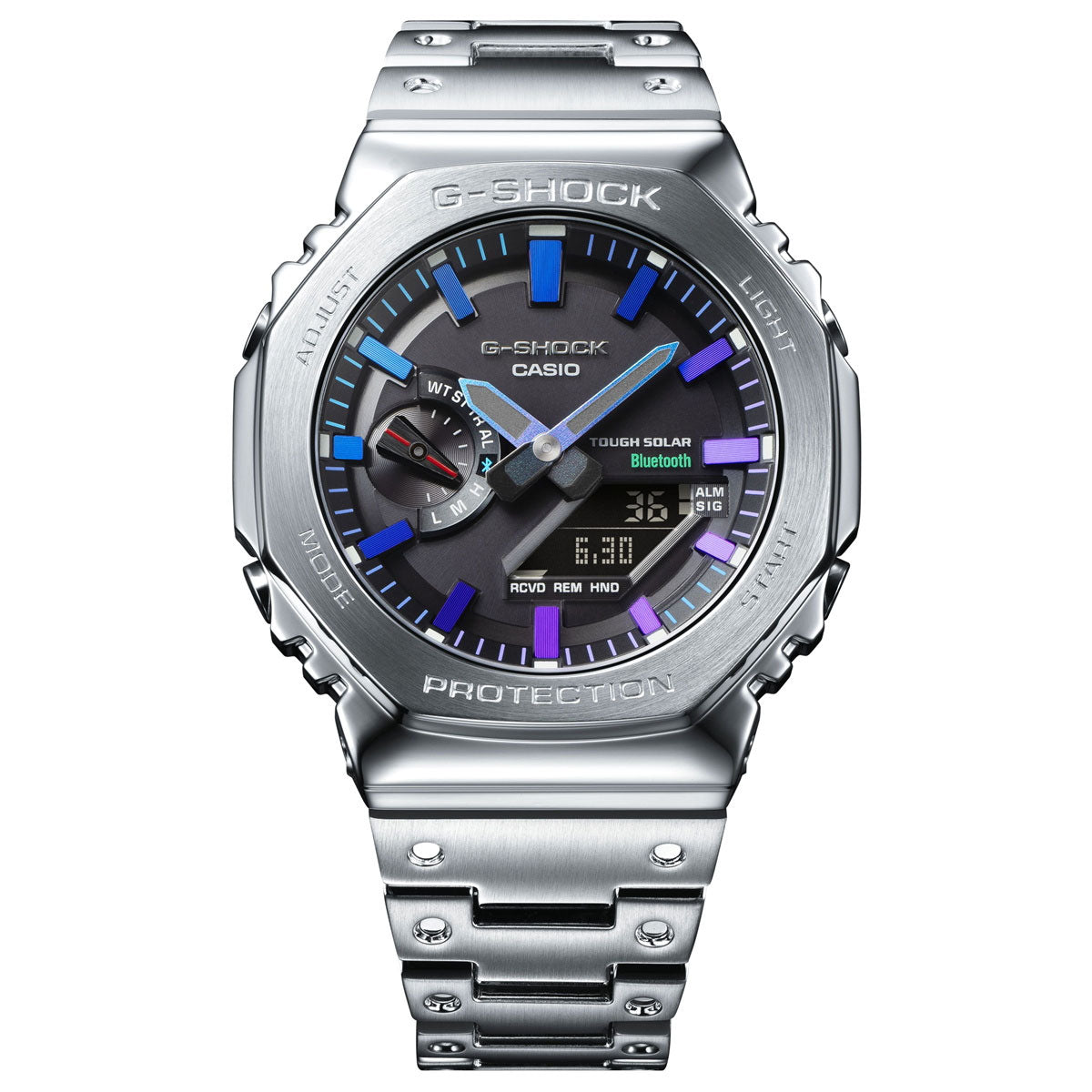 G-SHOCK カシオ Gショック CASIO GM-B2100PC-1AJF タフソーラー フルメタル ブラック 腕時計 メンズ スマートフォンリンク レインボーカラー