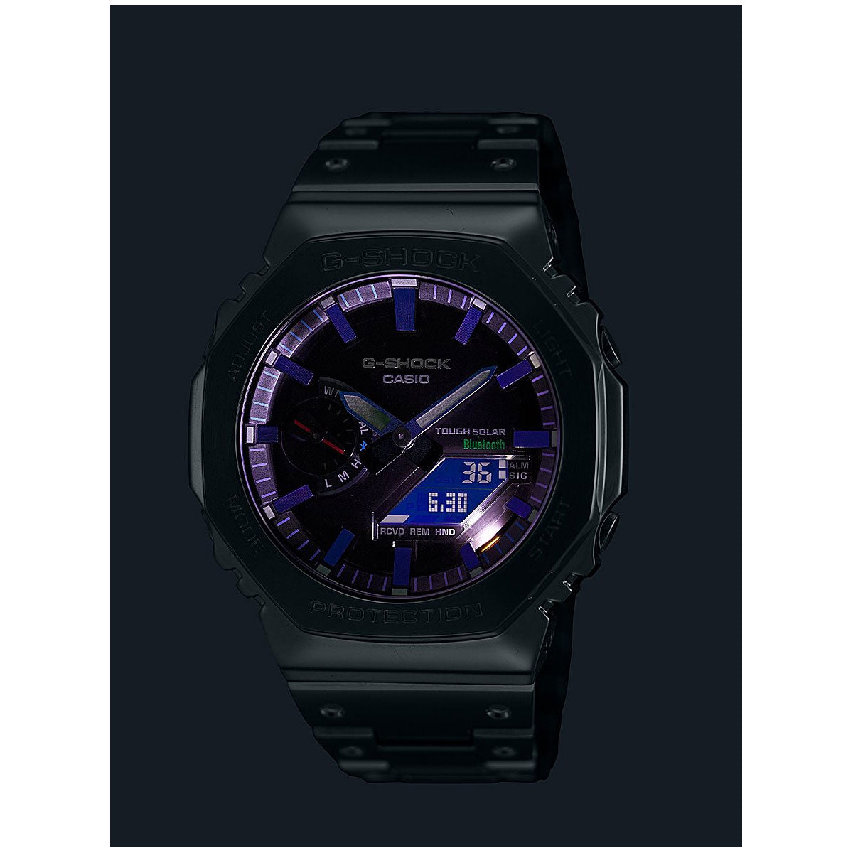 G-SHOCK カシオ Gショック CASIO GM-B2100PC-1AJF タフソーラー フルメタル ブラック 腕時計 メンズ スマートフォンリンク レインボーカラー