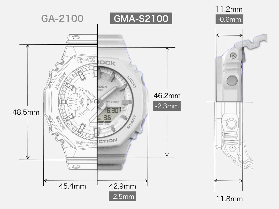 G-SHOCK カシオ Gショック CASIO アナデジ 腕時計 メンズ レディース GMA-S2100NC-4AJF GA-2100 バジルの葉 モチーフ 小型化・薄型化モデル