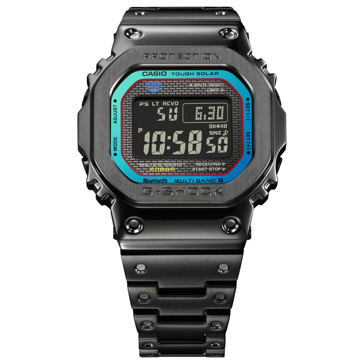 G-SHOCK カシオ Gショック CASIO GMW-B5000BPC-1JF タフソーラー 電波時計 腕時計 メンズ フルメタル オールブラック レインボーカラー