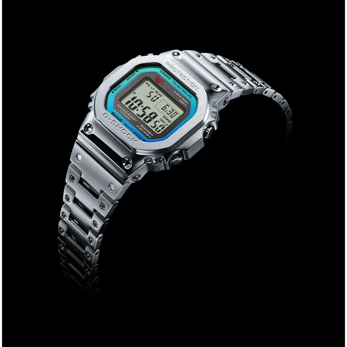 G-SHOCK カシオ Gショック CASIO GMW-B5000PC-1JF タフソーラー 電波時計 腕時計 メンズ フルメタル シルバー レインボーカラー