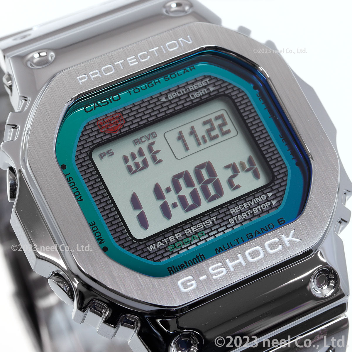 G-SHOCK カシオ Gショック CASIO GMW-B5000PC-1JF タフソーラー 電波時計 腕時計 メンズ フルメタル シルバー レインボーカラー