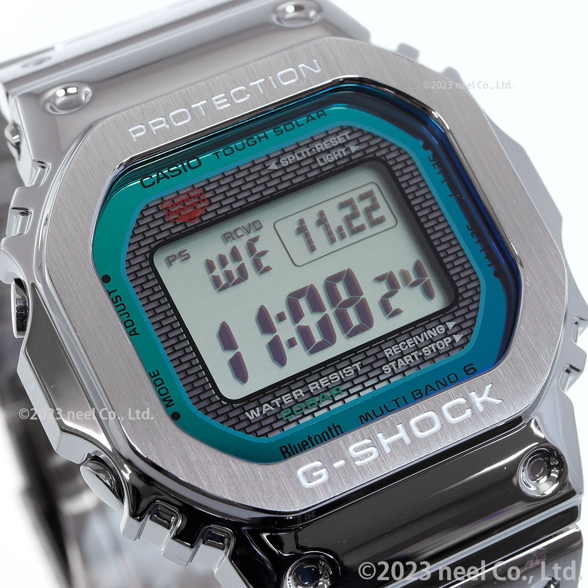 G-SHOCK カシオ Gショック CASIO GMW-B5000PC-1JF タフソーラー 電波時計 腕時計 メンズ フルメタル シルバー  レインボーカラー