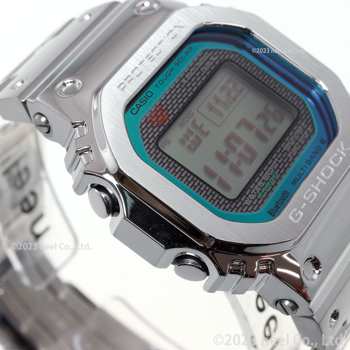 G-SHOCK カシオ Gショック CASIO GMW-B5000PC-1JF タフソーラー 電波時計 腕時計 メンズ フルメタル シルバー レインボーカラー