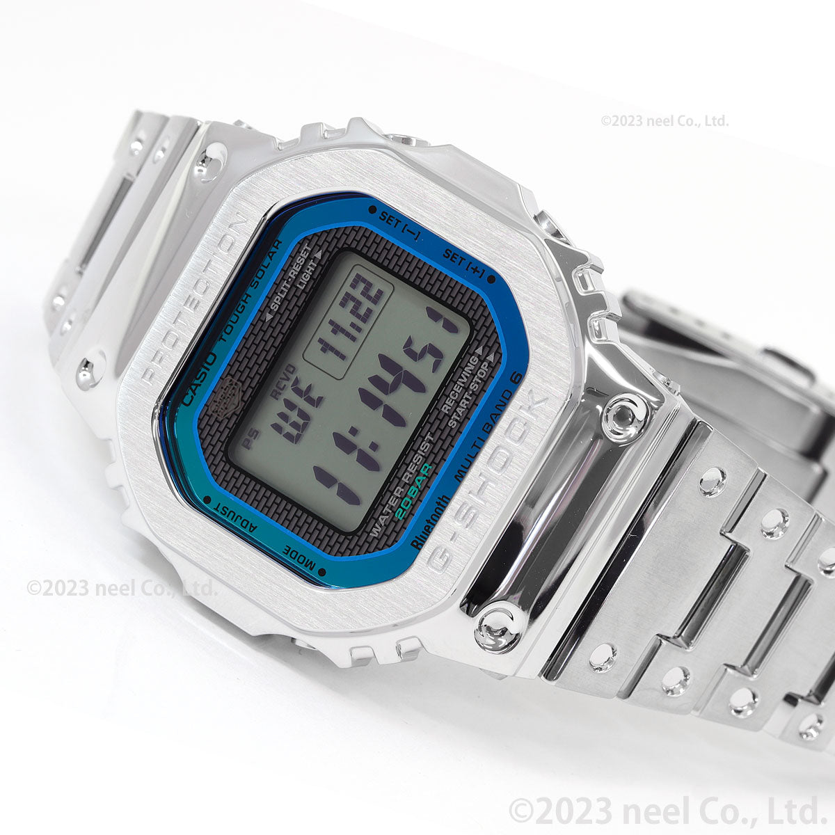 G-SHOCK カシオ Gショック CASIO GMW-B5000PC-1JF タフソーラー 電波時計 腕時計 メンズ フルメタル シルバー レインボーカラー