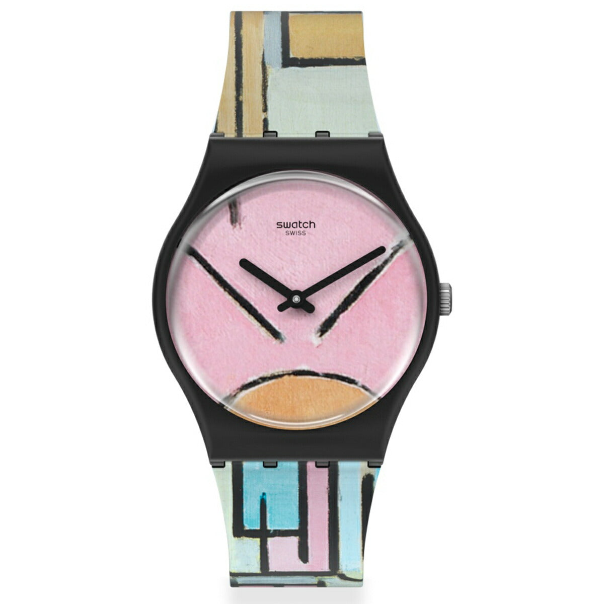swatch スウォッチ MoMA 腕時計 メンズ レディース ジェント コンポジション・イン・オーバル・ウィズ・カラー・プレーンズ・1 Gent COMPOSITION IN OVAL WITH COLOR PLANES 1 GZ350