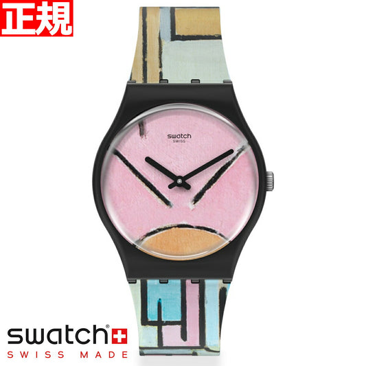 swatch スウォッチ MoMA 腕時計 メンズ レディース ジェント コンポジション・イン・オーバル・ウィズ・カラー・プレーンズ・1 Gent COMPOSITION IN OVAL WITH COLOR PLANES 1 GZ350