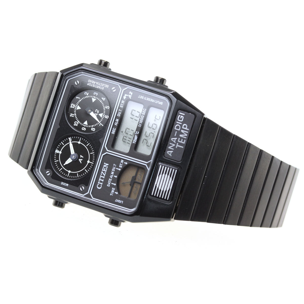 シチズン アナデジテンプ CITIZEN ANA-DIGI TEMP 復刻モデル 腕時計 メンズ レディース ブラック JG2105-93E