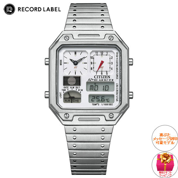 シチズン レコードレーベル RECORD LABEL JG2120-65A サーモセンサー 特定店取扱いモデル 腕時計 メンズ レディース CITIZEN THERMO SENSOR ホワイト