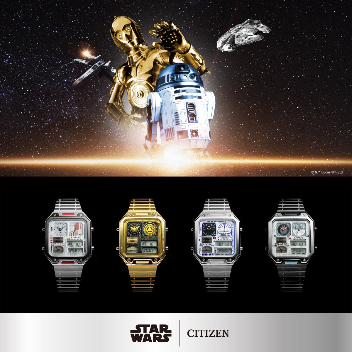 シチズン レコードレーベル サーモセンサー スター・ウォーズ 特定店限定 STAR WARSスペシャルモデル R2ーD2 腕時計 JG2121-54A  CITIZEN RECORD LABEL THERMO SENSOR【2023 新作】