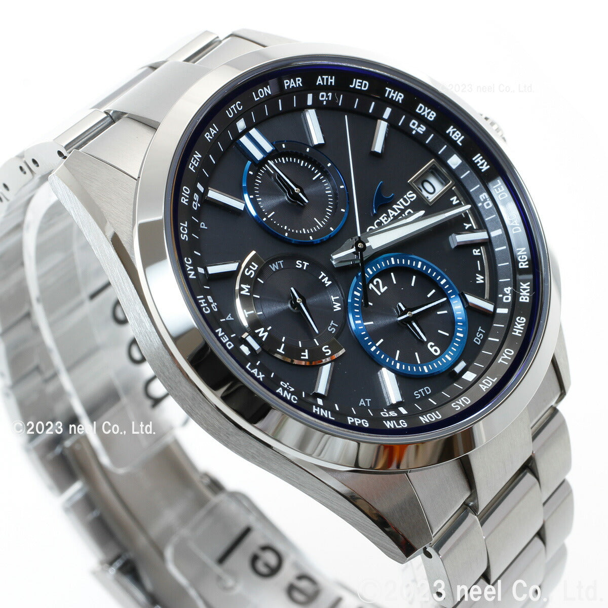 オシアナス OCW-T2600-1AJF メンズ 腕時計 電波 ソーラー チタン ブラック シルバー ブルー クラシックライン 薄型ケース スマートアクセス
