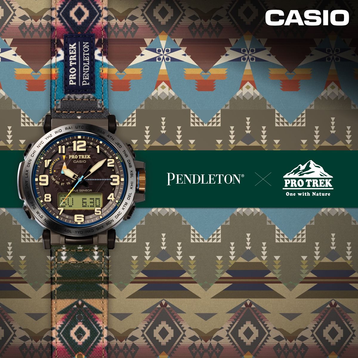 カシオ プロトレック CASIO PRO TREK ソーラー PENDLETON コラボ 限定モデル 腕時計 メンズ タフソーラー  PRG-601PE-5JR チーフジョセフ柄【2023 新作】