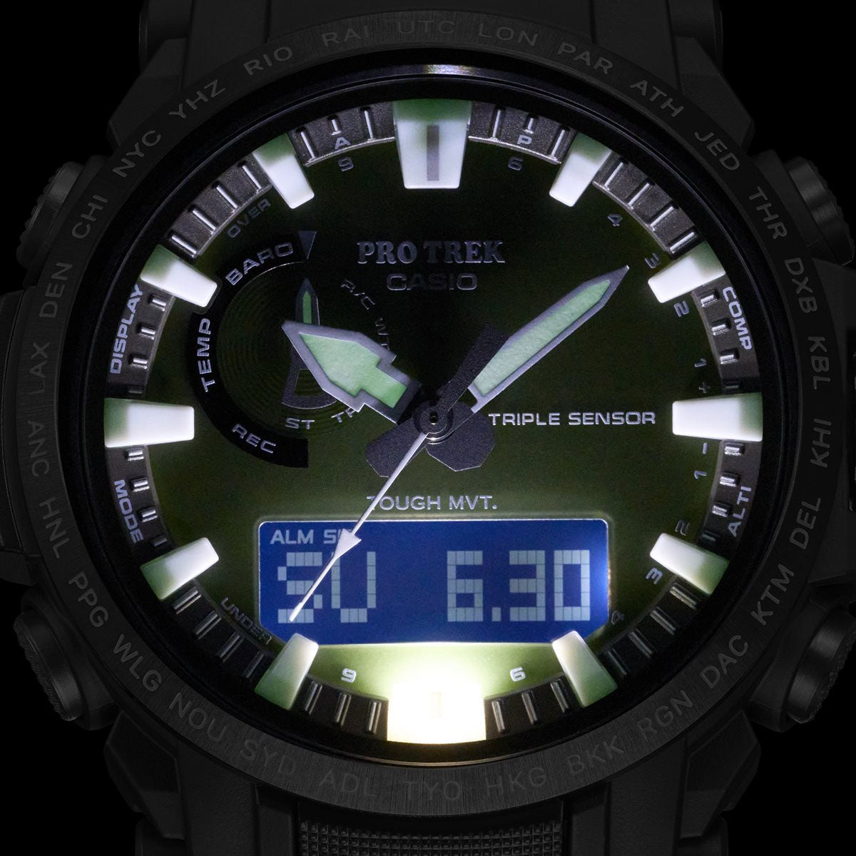 プロトレック クライマーライン PRW-61Y-3JF メンズ 腕時計 電波ソーラー グリーン 国内正規品 カシオ CASIO