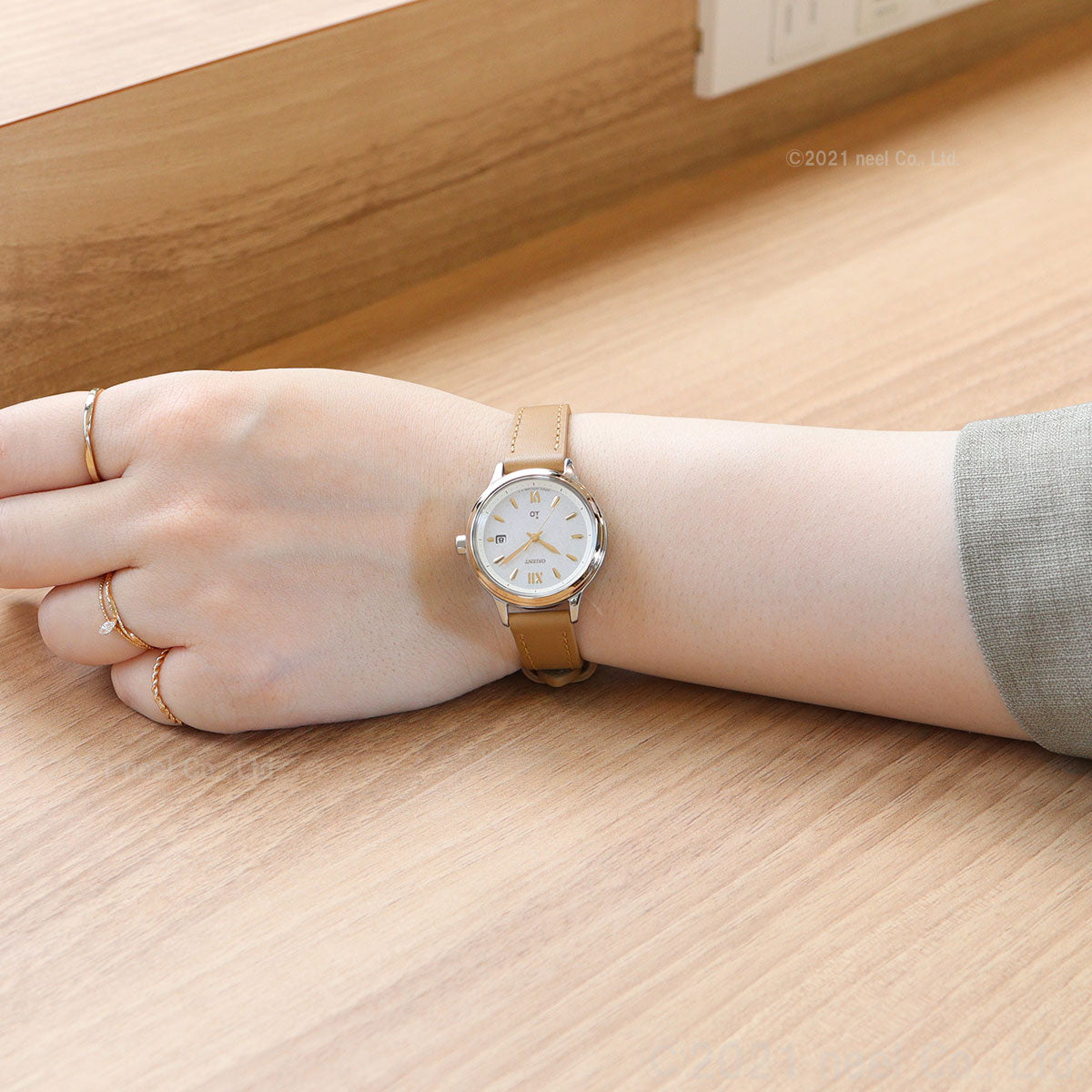 オリエント イオ RN-WG0420S ナチュラル＆プレーン 腕時計 キャラメルマキアート 日本製 レディース ORIENT iO ホワイト ブラウン