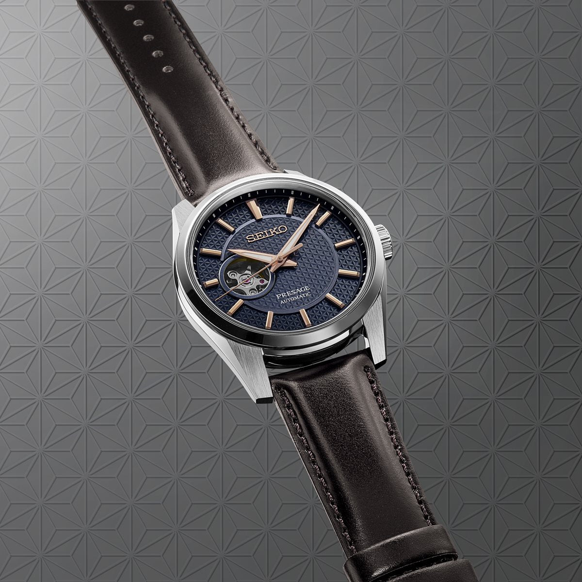 セイコー SEIKO 腕時計 メンズ SARX099 セイコー メカニカル プレザージュ プレステージライン シャープ エッジ ド シリーズ Prestige line Sharp Edged Series 自動巻き（6R38/手巻つき） ネイビーxブラウン アナログ表示