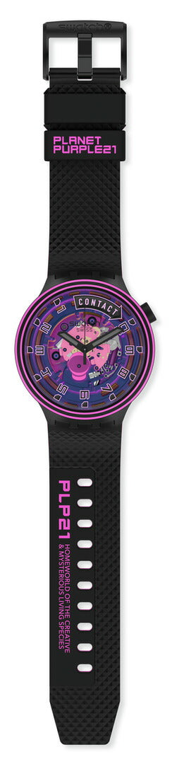 swatch スウォッチ 腕時計 SB01B126 メンズ レディース オリジナルズ ビッグボールド タッチダウン パープル ブラック BIG BOLD PLANETS TOUCHDOWN