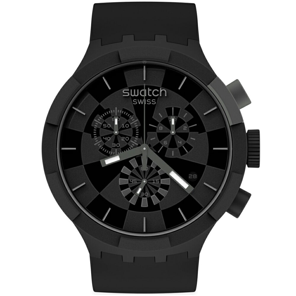 swatch スウォッチ 腕時計 メンズ レディース オリジナルズ ビックボールド クロノ チェックポイント・ブラック Originals Big Bold Chrono CHECKPOINT BLACK SB02B400