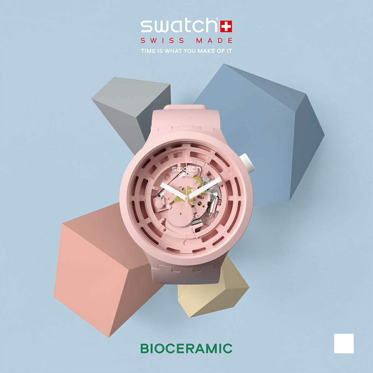 swatch スウォッチ 腕時計 メンズ レディース オリジナルズ ビッグボールド バイオセラミック C-PINK BIG BOLD BIOCERAMIC SB03P100
