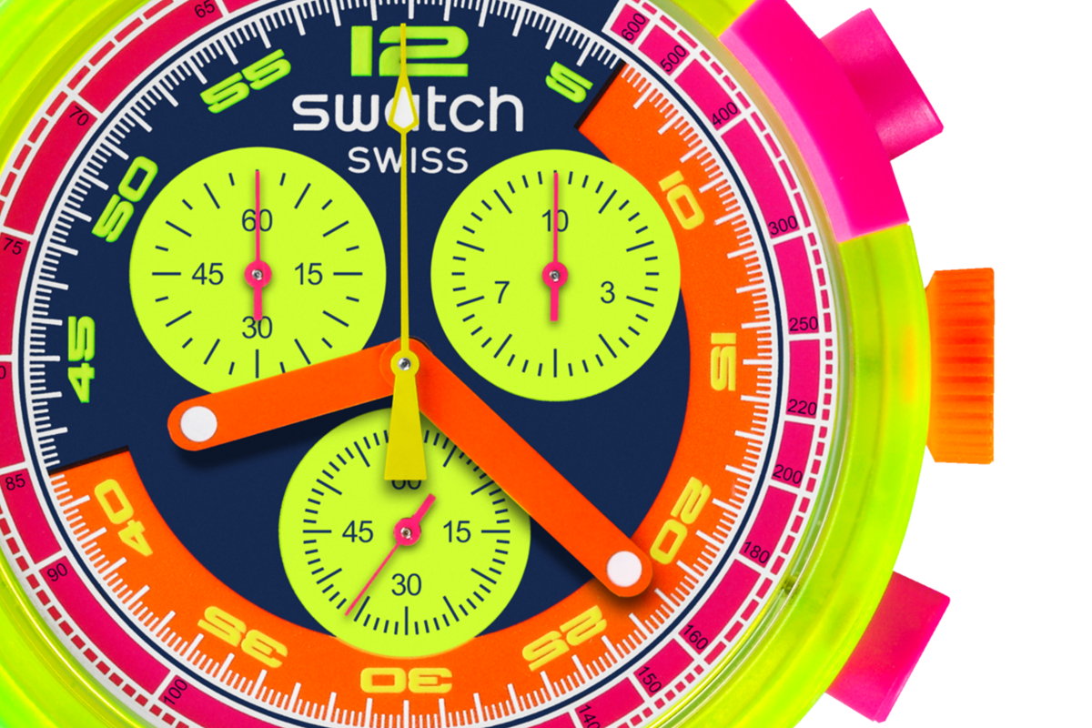 swatch スウォッチ NEON TO THE MAX ネオン・トゥ・ザ・マックス 腕時計 メンズ レディース SB06J100 ビッグボールド クロノ BIG BOLD CHRONO
