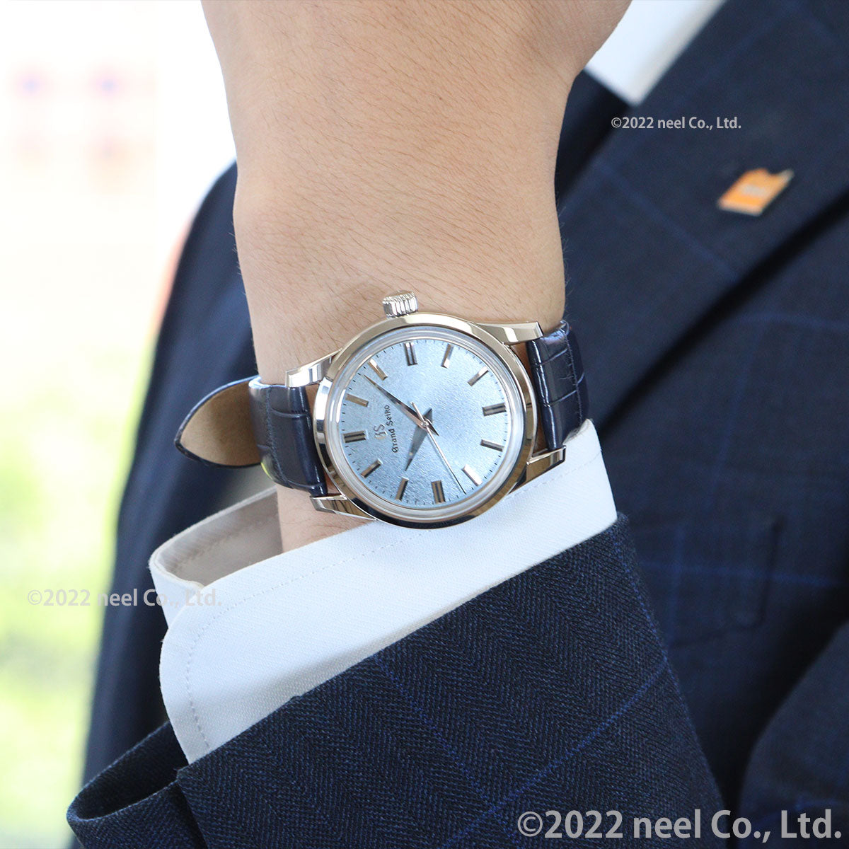 グランド セイコー GRAND SEIKO 腕時計 メンズ SBGW283 クラシックデザイン Elegance Collection Classic The flow of seasons 手巻き（9S64） ライトブルーxネイビー アナログ表示