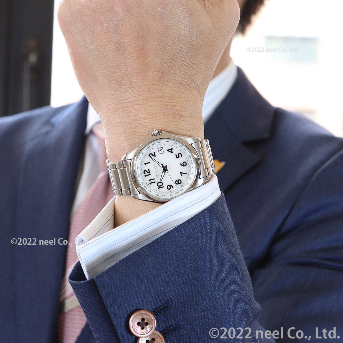 セイコー セレクション SEIKO SELECTION 電波 ソーラー 電波時計 腕時計 メンズ アラビア数字 ワールドタイム チタン SBTM327