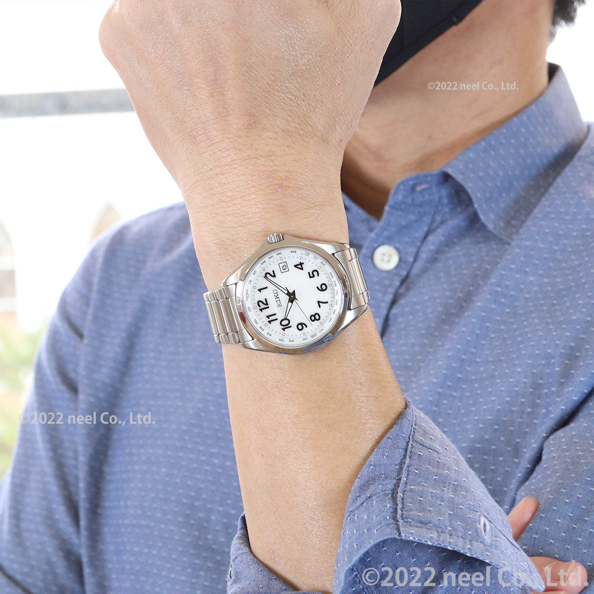 セイコー セレクション SEIKO SELECTION 電波 ソーラー 電波時計 腕時計 メンズ アラビア数字 ワールドタイム チタン SBTM327