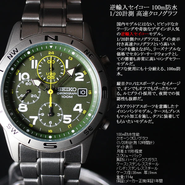 逆輸入 セイコー SEIKO 腕時計 クロノグラフ SND377P1【クオーツ】【レア】【W30608】【正規品】