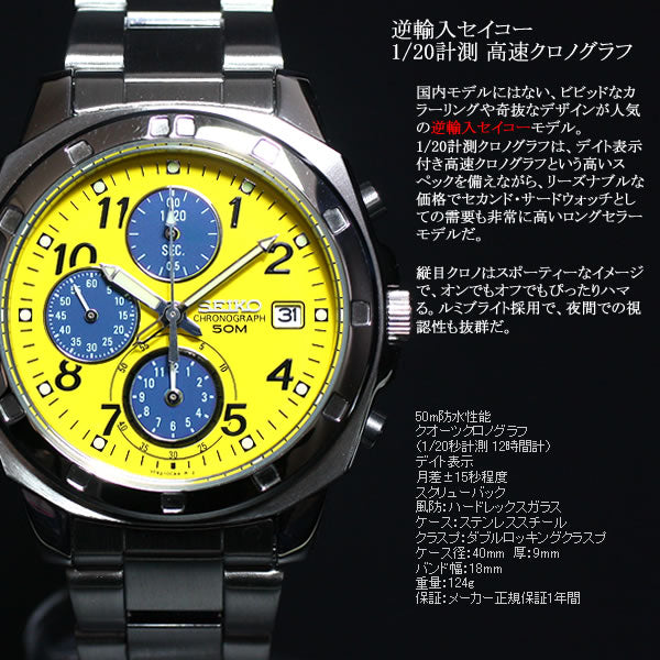 セイコー逆輸入 SEIKO 腕時計 クロノグラフ SND409【クオーツ】【レア】【W30608】【正規品】