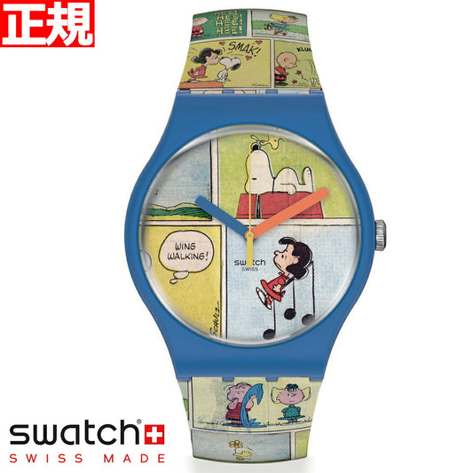 swatch スウォッチ PEANUTS ピーナッツ コラボモデル コミック・ストリップ 腕時計 メンズ レディース オリジナルズ ニュージェント New Gent BIOSOURCED SMAK！ SO29Z108