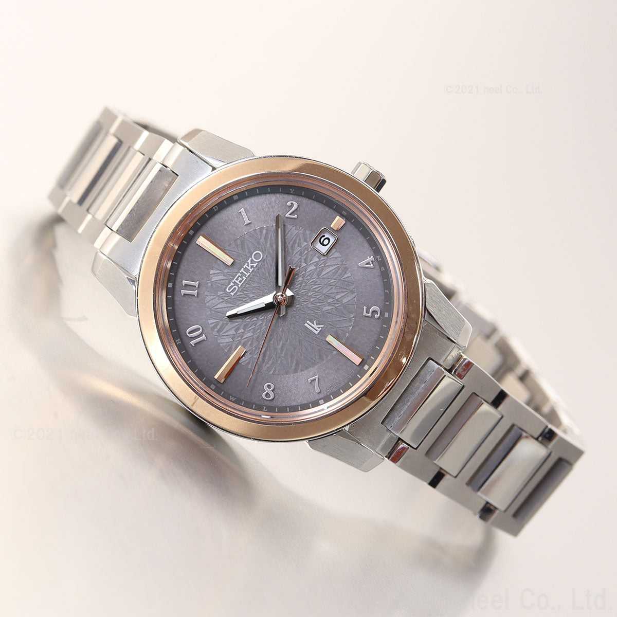 セイコー SEIKO 腕時計 レディース SSQV094 ルキア アイ コレクション I Collection 電波ソーラー（1B35） グレージュxシルバー アナログ表示