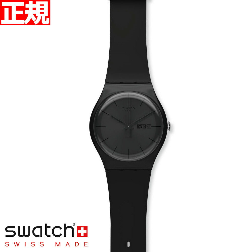swatch スウォッチ 腕時計 メンズ レディース オリジナルズ ニュージェント ブラック・レーベル Originals New Gent BLACK REBEL SUOB702