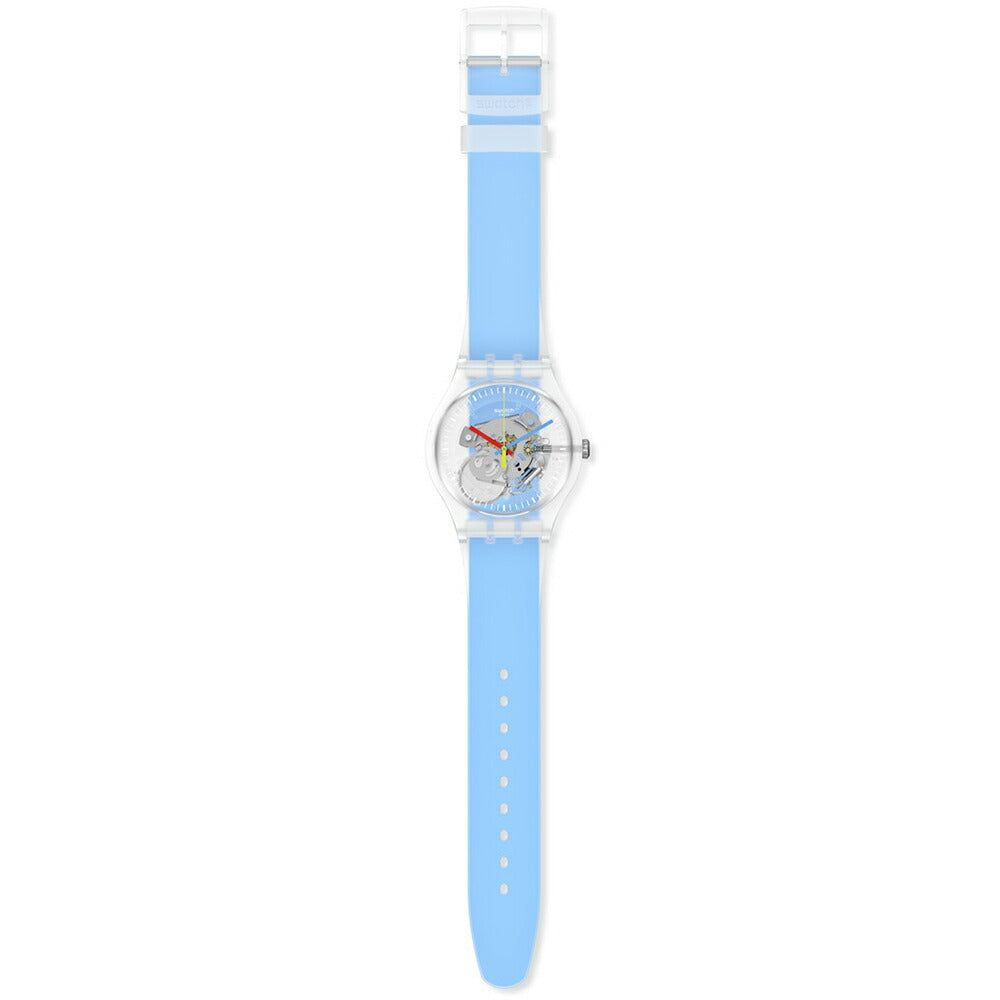 swatch スウォッチ 腕時計 メンズ レディース ニュージェント クリアリーブルーストライプト NEW GENT CLEARLY BLUE STRIPED MONTHLY DROPS SUOK156